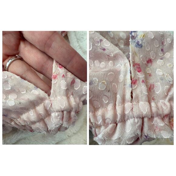 LoveShackFancy NWT Siriana Petite Mini Dress Light Pink Floral Silk-Blend - Picture 14 of 16